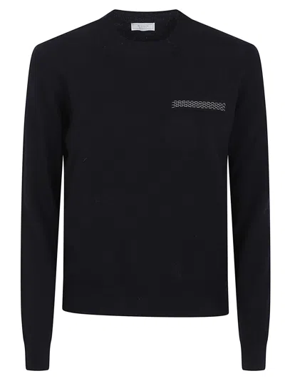Peserico Knitted Sweater In Black
