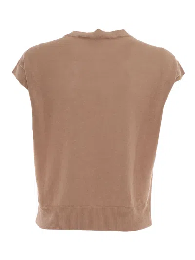 Peserico Knitted Jumper In Brown
