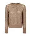 Peserico Knitted Sweater In Brown