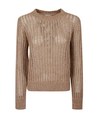 Peserico Knitted Sweater In Brown