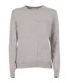 Peserico Soft Knitted Sweater With Crew Neckline In Gray