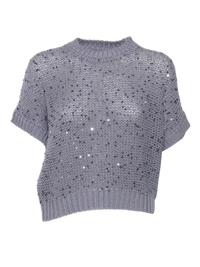 Peserico Knitted Jumper In Grey