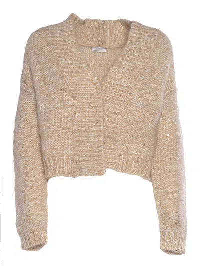 Peserico Woman Cardigan Camel Size 8 Cotton In Multicolor