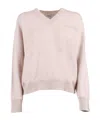 Peserico Relaxed Fit V-neck Knitted Sweater In Pink