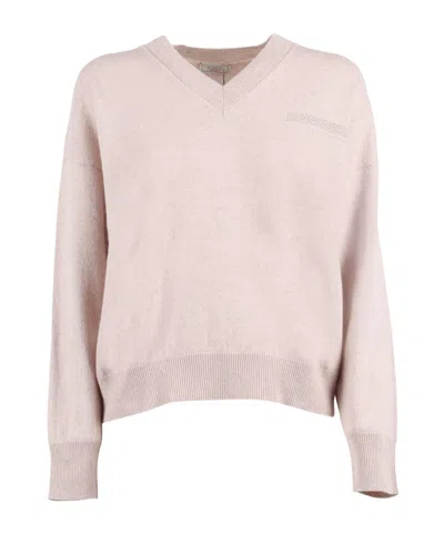 Peserico Knitted Sweater In Pink