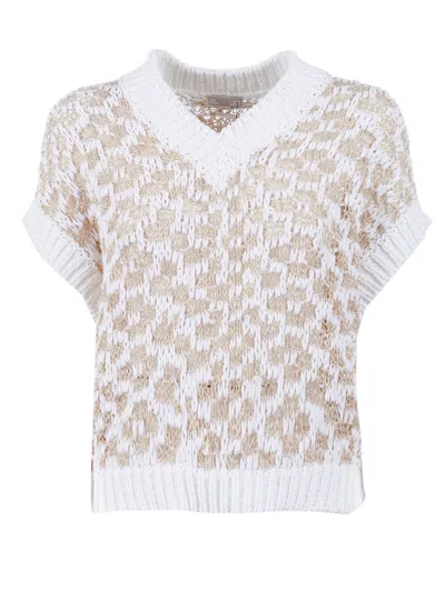 Peserico Knitted Sweater In White