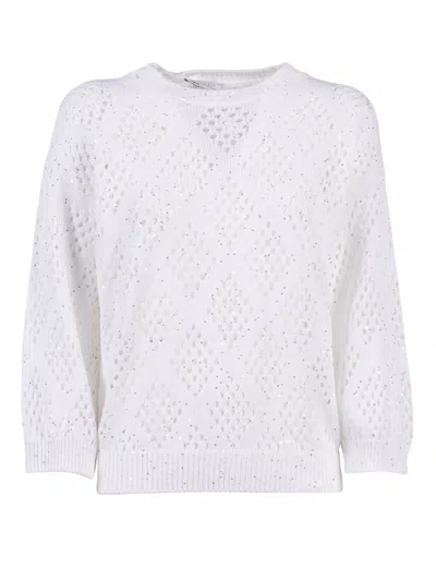 Peserico Knitted Sweater In White