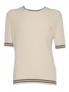 Peserico Ribbed T-shirt In Bianco