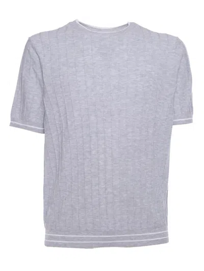 Peserico Short-sleeve Knitted T-shirt In Gray