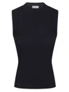 Peserico Textured Sleeveless Knit Top Shine In Black