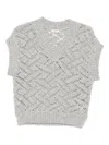 Peserico Textured Sweater Vest In Gray
