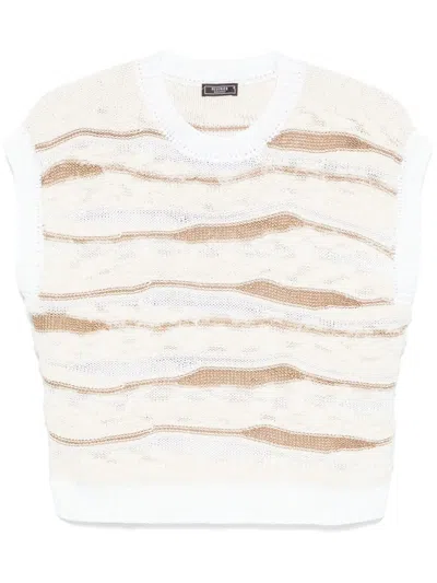 Peserico Knitted Vest In Neutrals
