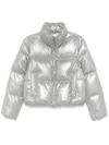 Peserico Lamé-effect Puffer Jacket In Grey