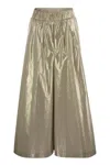 Peserico Laminated Cotton Poplin Trousers In Gold