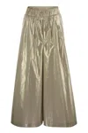 Peserico Women Laminated Cotton Poplin Trousers In Gold
