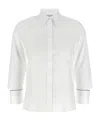 Peserico Collared Neck Shirt With Cuff Detail In White