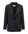 Peserico Lurex Single-breasted Blazer Blazer And Suits Blue In Black