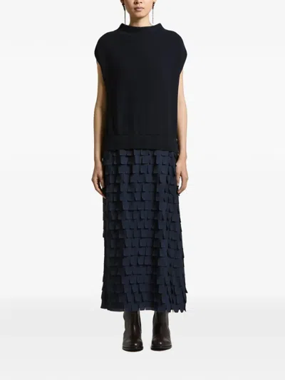 Peserico Layered Maxi Dress In Blue