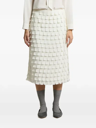 Peserico Layered Midi Skirt In White