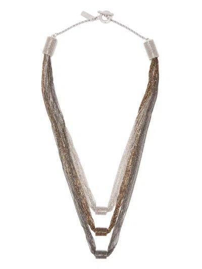 Peserico Layered Necklace In Grey