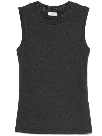 Peserico Layered Tank Top In Black