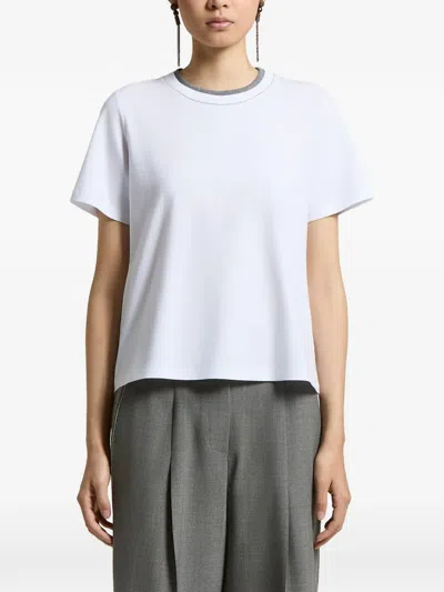 Peserico Layered-detail T-shirt In White