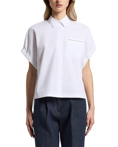Peserico Leaf Collar Shirt In White