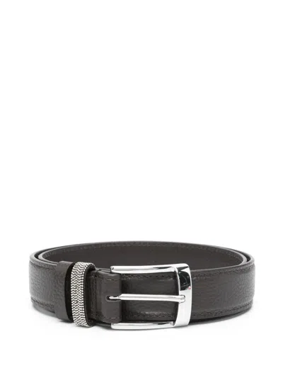 Peserico Leather Belt In Black