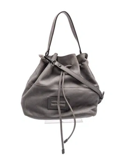 Pre-owned Peserico Leather Bucket Bag In Grey