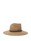 Peserico Leather-buckle Felt Hat In Brown