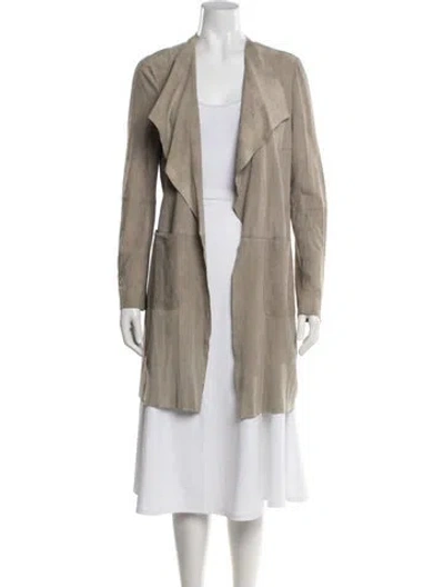 Pre-owned Peserico Leather Coat In Neutrals