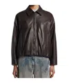 Peserico Leather Jacket In Black