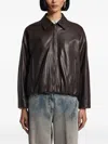 Peserico Leather Jacket In Multi