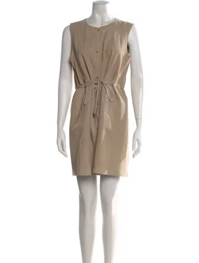 Pre-owned Peserico Leather Mini Dress In Multi