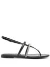 Peserico Leather Sandals In Black