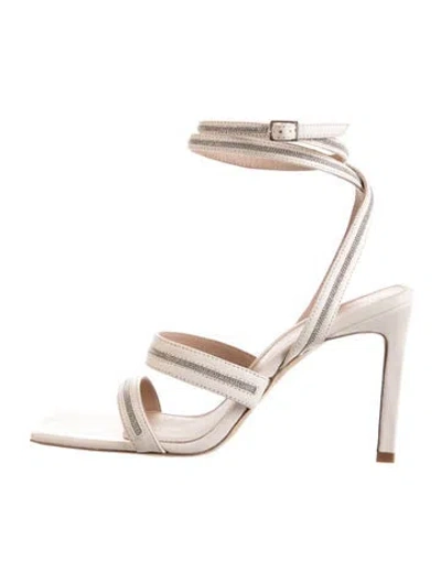 Pre-owned Peserico Leather Sandals In Neutrals
