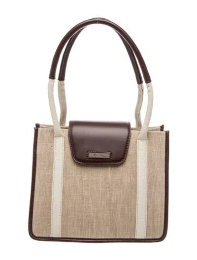 Pre-owned Peserico Leather Shoulder Bag W/ Tags In Neutrals