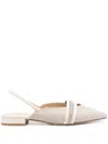 Peserico Leather Slingback Ballet Flats In Neutrals