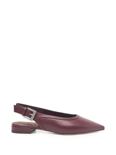 Peserico Leather Slingback Pumps In Red
