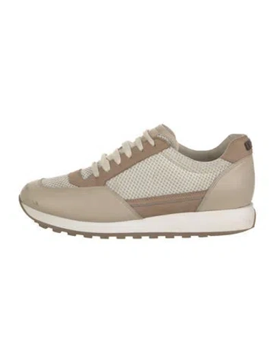 Pre-owned Peserico Leather Sneakers In Neutrals