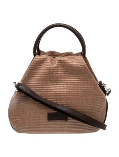 Pre-owned Peserico Leather Top Handle Bag In Brown