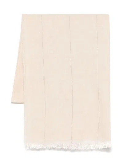 Peserico Light Beige Linen Blended Scarf