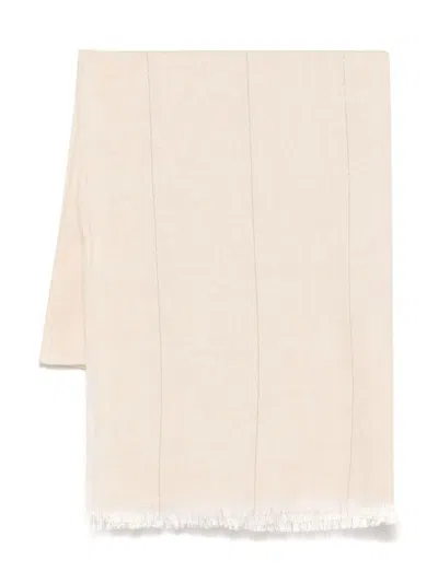 Peserico Light Beige Linen Blended Scarf