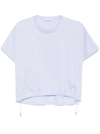 Peserico Light Blue Cotton Blended Linen T-shirt