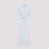 Peserico Chemisier Linen Midi Shirt Dress In Light Blue