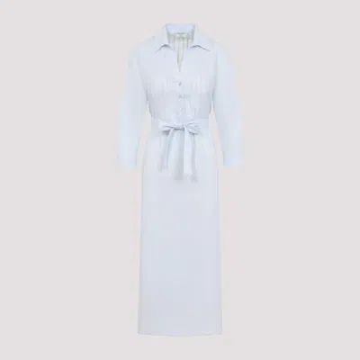 PESERICO LIGHT BLUE LINEN MIDI DRESS