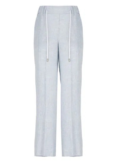 Peserico Light Blue Linen Trousers