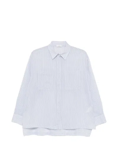 Peserico Light Blue Striped Cotton-silk Shirt
