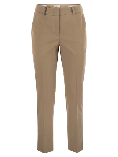 PESERICO LIGHT COTTON SATIN CIGARETTE TROUSERS