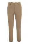 Peserico Women Light Cotton Satin Cigarette Trousers In Beige